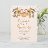 Pompoen Herfst Bloemen Herfst Baby shower Kaart (Staand voorkant)