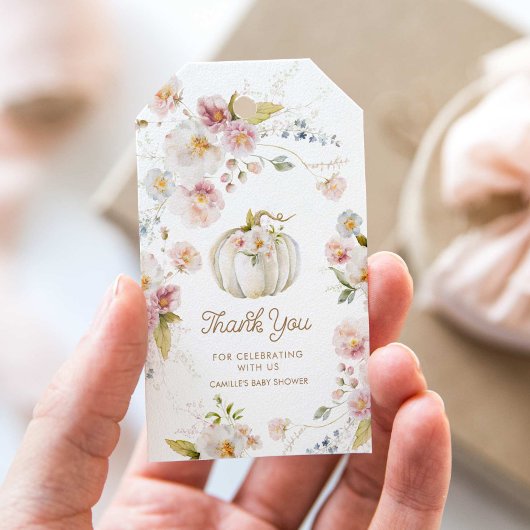 Pompoen Herfst Bloemengunst Dank u Cadeaulabel