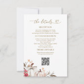 Pompoen Herfst Bruiloft Details QR Code Kaart (Voorkant)
