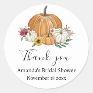 Pompoen Herfst Bruiloft Favor  Ronde Sticker