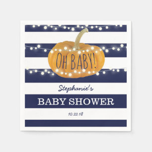 Pompoen Herfst Chic Boy Baby shower Blauw Servetten