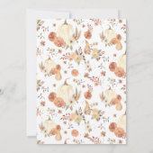 Pompoen Herfst Foliage Bloemen Waterverf Bruiloft Kaart (Achterkant)