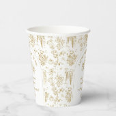 Pompoen Herfst Goud Whimsical Bloemen Baby shower Papieren Bekers (Rechts)