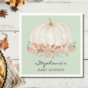 Pompoen Herfst Groen Baby shower Servet