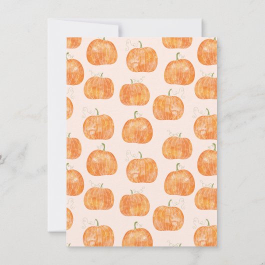 Pompoen herfst Herfst Baby shower dank u kaart (Achterkant)