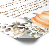 Pompoen herfst Herfst Baby shower Late Night Luier Poster (Hoek)