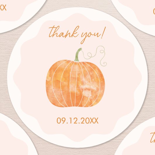 Pompoen herfst Herfst dank je date Ronde Sticker