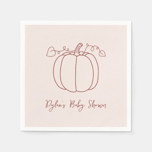 Pompoen Herfst Herfst Hand getrokken Doodle Baby s Servet (Voorkant)