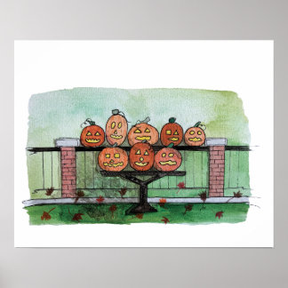 Pompoen Herfst Huis Decoratie, Jack-o-lantern Prin Poster