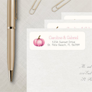 Pompoen Herfst meisje Douche Verjaardag Etiket