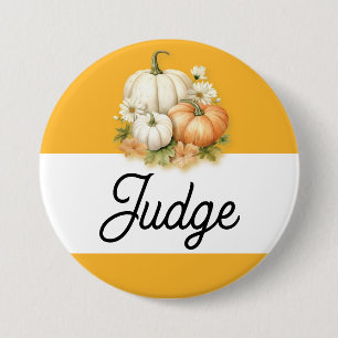 Pompoen Herfst Oogst Fair Judge Ronde Button 7,6 Cm