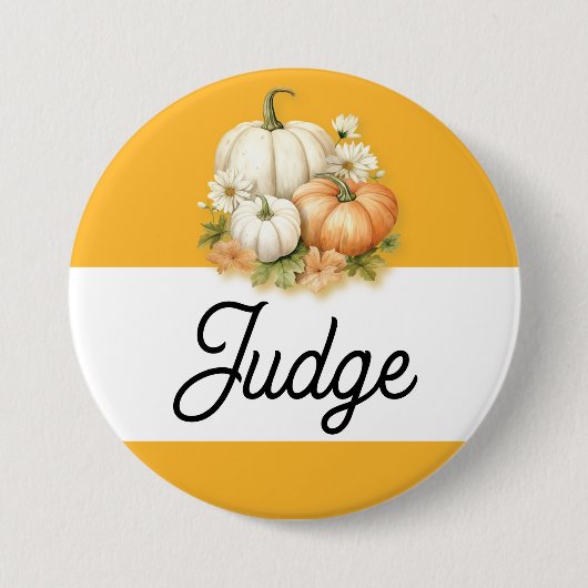 Pompoen Herfst Oogst Fair Judge Ronde Button 7,6 Cm (Voorkant)