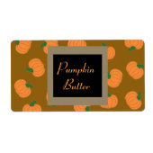 Pompoen herfst print neutraal gekleurde labels (Voorkant)