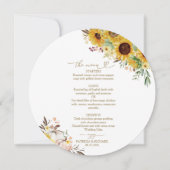 Pompoen Herfst Ronde Trouw Menu Kaart (Voorkant)