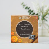 Pompoen Herfst Sonogram Echografie Foto Zwangersch Aankondiging (Staand voorkant)