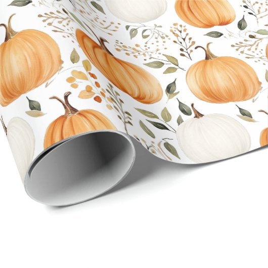 Pompoen Herfst Thanksgiving Rustiek Cadeaupapier (Rol Hoek)