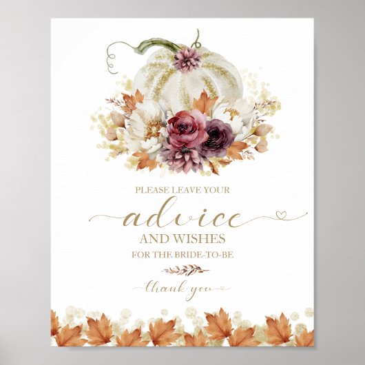 Pompoen Herfst Vrijgezellenfeest Advies Kaart Teke Poster (Voorkant)