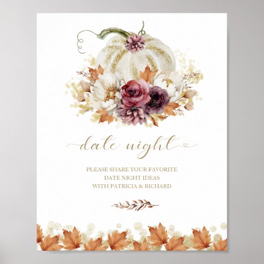 Pompoen Herfst Vrijgezellenfeest Datum Night Jar S Poster (Voorkant)