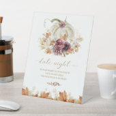 Pompoen Herfst Vrijgezellenfeest Datum Night Jar S Reclamebord Met Voetstuk (Insitu)