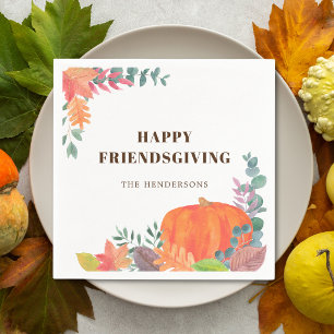 Pompoen Herfstloof Friendsgiving Servet