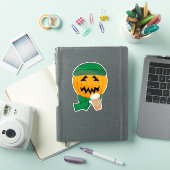 Pompoen Hipster Jack-o-lantern Halloween Design Sticker (iPad Cover)