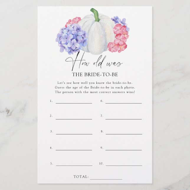 Pompoen - Hoe oud was de bruid om te spelen (Voorkant)