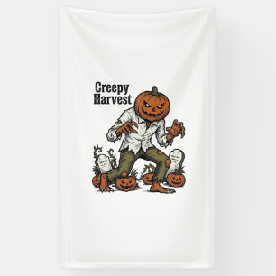 Pompoen Hoofd Monster Vintage Halloween T-shirt Spandoek