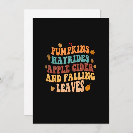 Pompoen Hooiritten Appelcider En Vallende Bladeren Kaart (Voorkant / Achterkant)