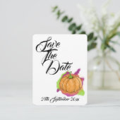Pompoen Huwelijk Save The Date Kaart (Staand voorkant)