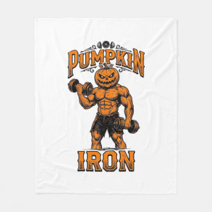 Pompoen IJzeren Vintage Lichaamgebouwde Halloween Fleece Deken