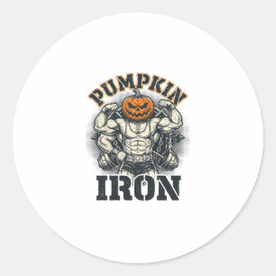 Pompoen IJzeren Vintage Lichaamstraining Halloween Ronde Sticker