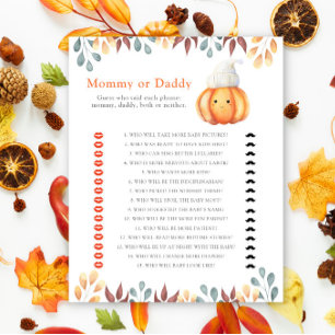 Pompoen in de hoed - mama of papa baby shower spel