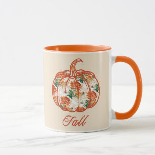 Pompoen in een Chrysanthemum Patroon Mok