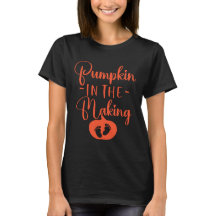 Pompoen in wording Halloween zwangerschaps T-shirt