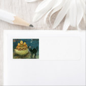 Pompoen Jack O lantaarn Black Cat Crescent Moon Etiket (Insitu)