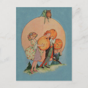 Pompoen Jack O Lantern Kobold Uil Piraat Briefkaart
