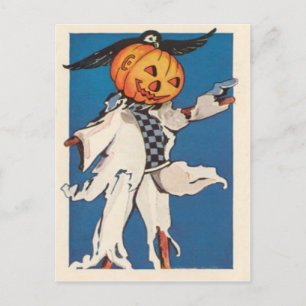 Pompoen Jack O Lantern Vogelverschrikker Kraai Briefkaart