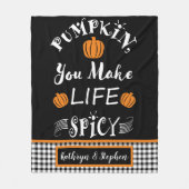 Pompoen je maakt Herfst-buffelcontrole Fleece Deken (Voorkant)