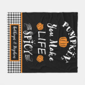 Pompoen je maakt Herfst-buffelcontrole Fleece Deken (Voorkant (Horizontaal))