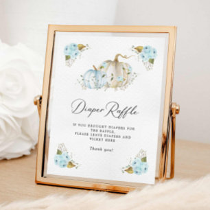 Pompoen Jongen Baby shower Luier Raffle Teken Poster