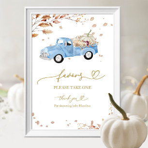 Pompoen Jongen Herfst Baby Shower Favoren Bord Poster