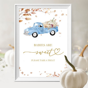 Pompoen Jongen Herfst Baby's Zijn Lief Bord Poster