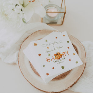 Pompoen Jongen Meisje Baby Shower Minimalistisch Servet