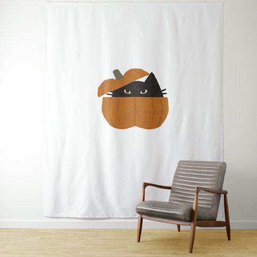Pompoen kat Classic T-Shirt_1 Wandkleed (In situ)