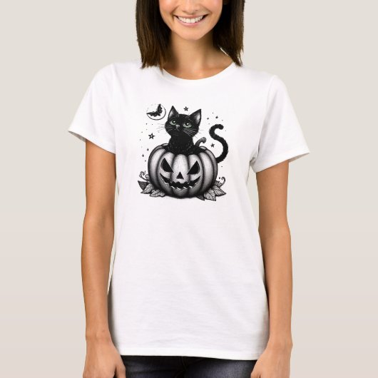 Pompoen Kat T-shirt (Voorkant)