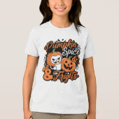 Pompoen Kinder Tri-Blend Shirt (Voorkant)