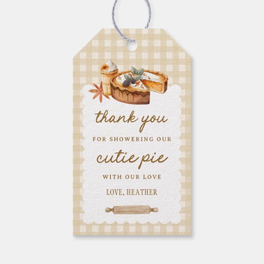 Pompoen Kleine Moppie Is Op Weg Baby Shower Cadeaulabel (Achterkant)