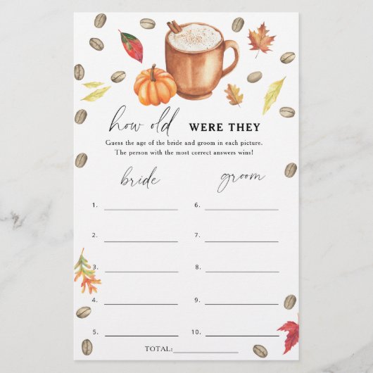 Pompoen Koffie Hoe oud waren ze bruid (Voorkant)