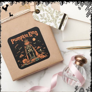 Pompoen Koning | ExDesigner | Halloween Vierkante Sticker