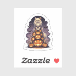 Pompoen koning Perzisch - Perzische kat Halloween Sticker